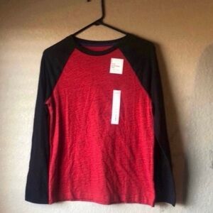 New Sonoma Shirt Top Red & Black Long Sleeve Casual Tee Shirt Boys Size Large